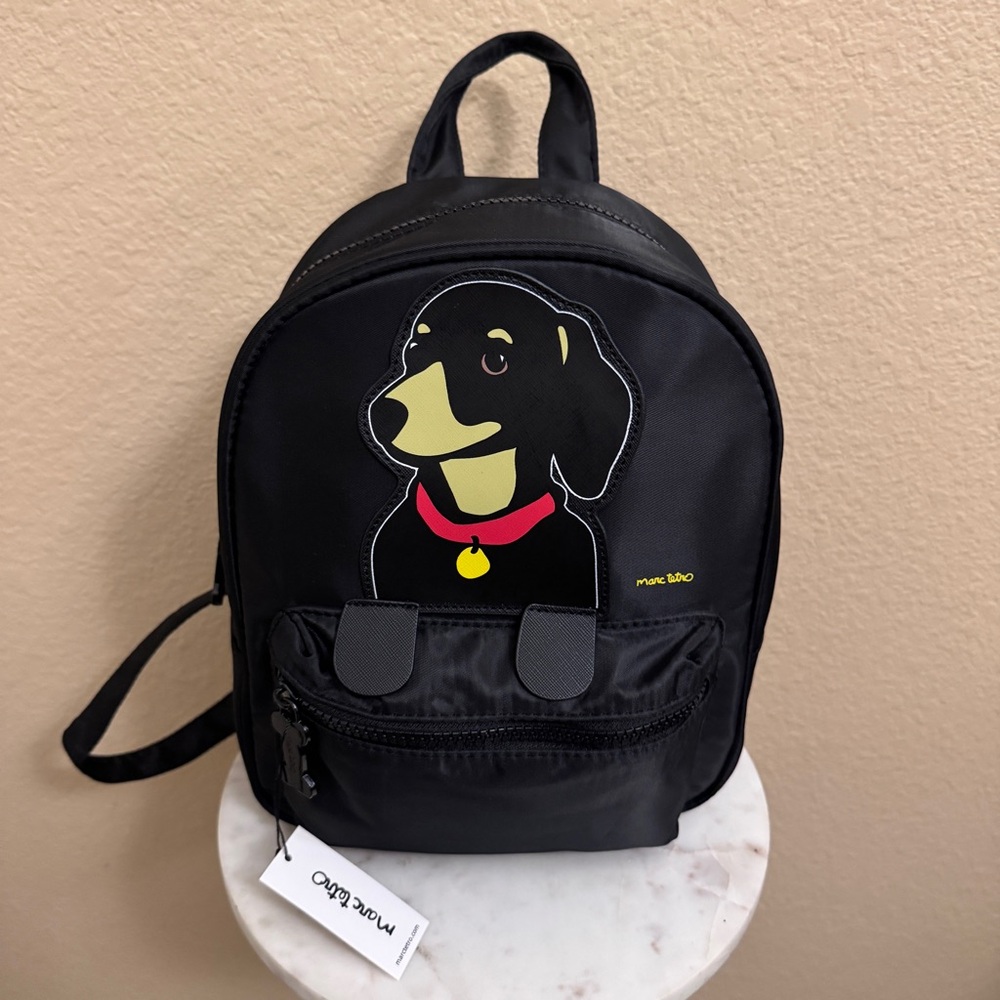 NWT Women MARC TETRO Playful Cute Small black backpack Dachshund dog lover